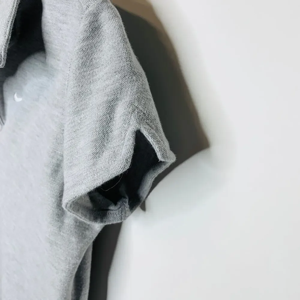Nike Light Gray Cropped Polo Shirt Sz Medium